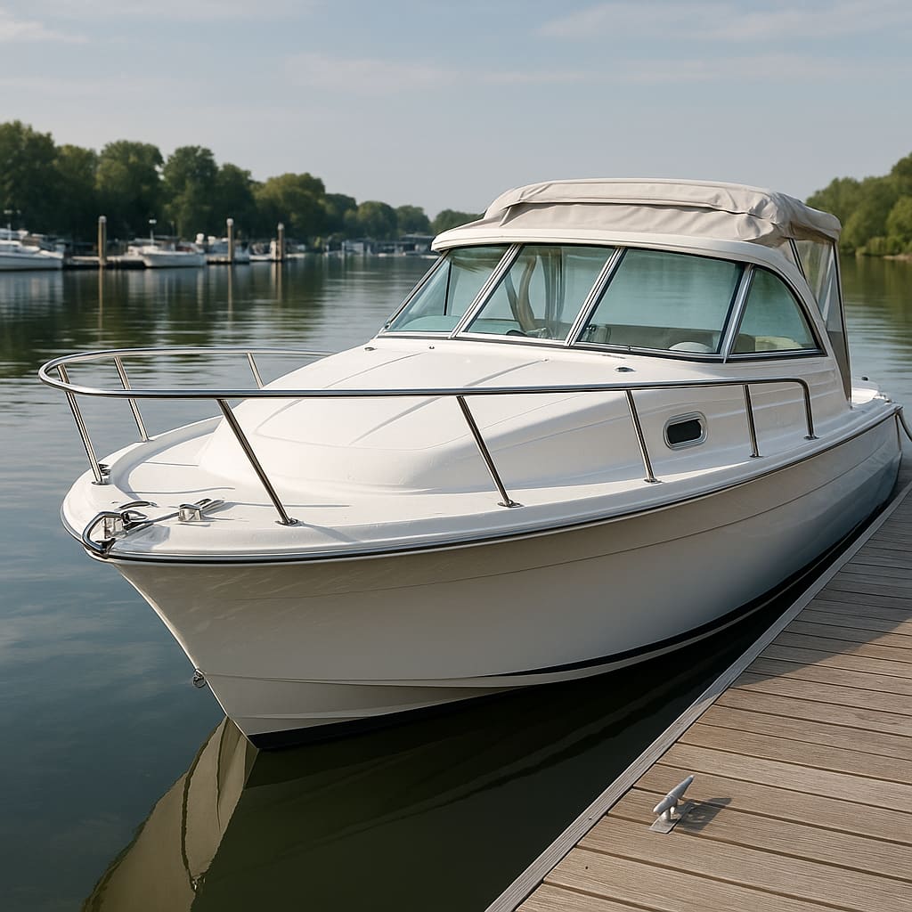 Leisure Motorboot am ruhigen Steg